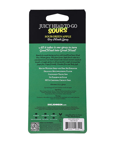 Doc Johnson GoodHead Juicy Head Dry Mouth Spray To-Go - .30 oz Sour Green Apple More