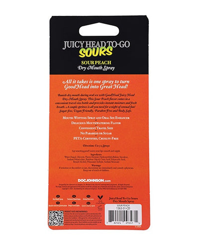 Doc Johnson GoodHead Juicy Head Dry Mouth Spray To-Go - .30 oz Sour Peach More