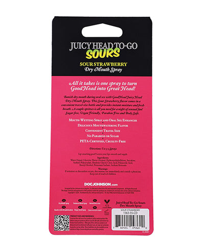 Doc Johnson GoodHead Juicy Head Dry Mouth Spray To-Go - .30 oz Sour Strawberry More