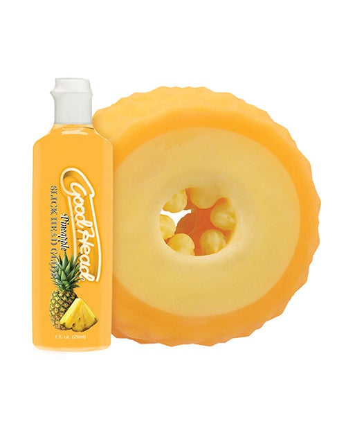 Doc Johnson GoodHead Pineapple Blowjob Set Includes Stroker & Slick Head Glide - 1 oz Bottle Pineapple More