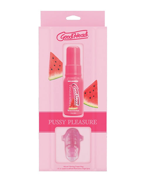 Doc Johnson GoodHead Pussy Pleasure Party Oral Sex Kit - 1 oz Watermelon Tingle Spray More