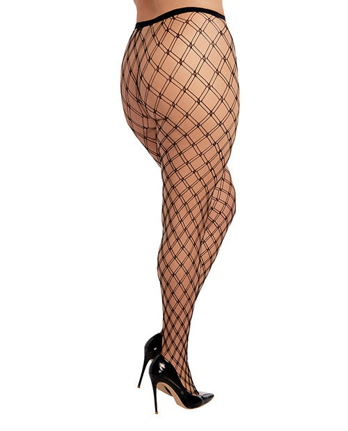 Dreamgirl International Double Knitted Fence Net Pantyhose - Black QN Lingerie & Costumes