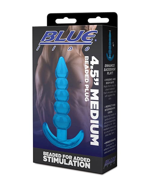 Electric Eel INC Blue Line C &amp; B 4.5" Beaded Plug - Jelly Blue Medium Anal Toys