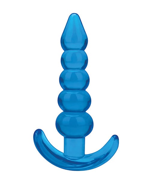 Electric Eel INC Blue Line C &amp; B 4.5" Beaded Plug - Jelly Blue Medium Anal Toys