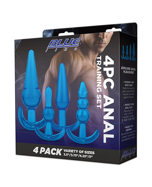 Electric Eel INC Blue Line C &amp; B 4 Pc Anal Training Set - Jelly Blue Anal Toys
