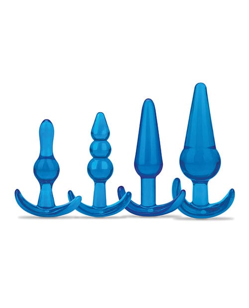 Electric Eel INC Blue Line C &amp; B 4 Pc Anal Training Set - Jelly Blue Anal Toys