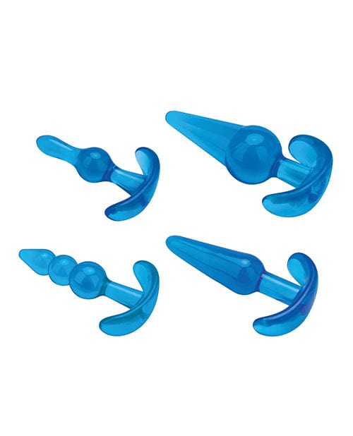 Electric Eel INC Blue Line C &amp; B 4 Pc Anal Training Set - Jelly Blue Anal Toys