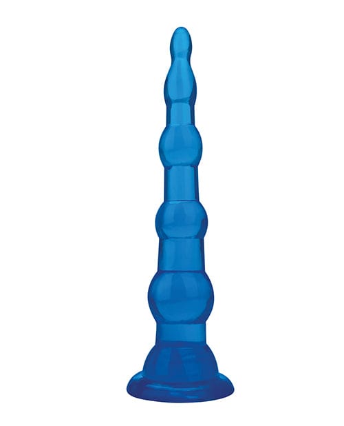 Electric Eel INC Blue Line C &amp; B 6.75" Anal Beads W/suction Base - Jelly Blue Anal Toys