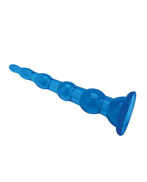 Electric Eel INC Blue Line C &amp; B 6.75" Anal Beads W/suction Base - Jelly Blue Anal Toys