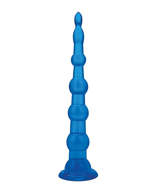 Electric Eel INC Blue Line C &amp; B 8.5" Anal Beads W/suction Base - Jelly Blue Anal Toys