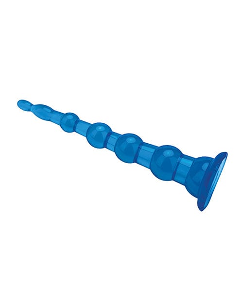 Electric Eel INC Blue Line C &amp; B 8.5" Anal Beads W/suction Base - Jelly Blue Anal Toys