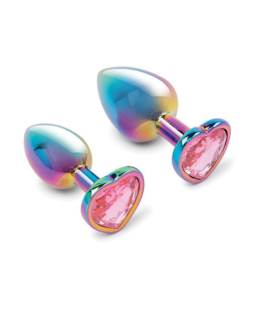 Electric Eel INC Gemsations 2 pc 2.75" &amp; 3.25" Chrome Anal Training Set - Rainbow Anal Toys