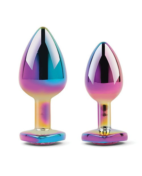 Electric Eel INC Gemsations 2 pc 2.75" &amp; 3.25" Chrome Anal Training Set - Rainbow Anal Toys