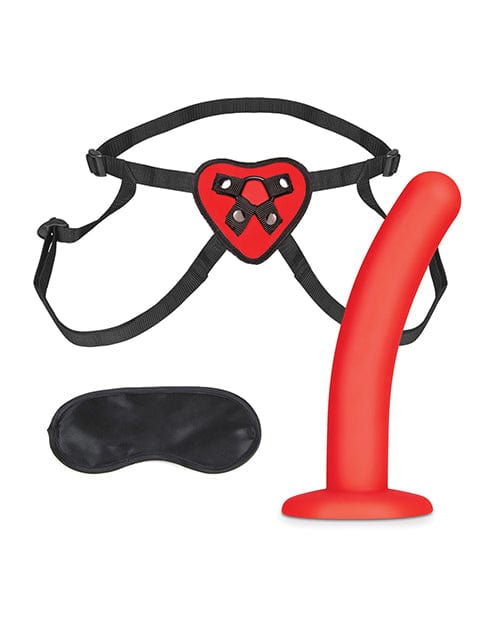 Electric Eel INC Lux Fetish 5" Dildo W/red Heart Strap On Harness Set Dildos