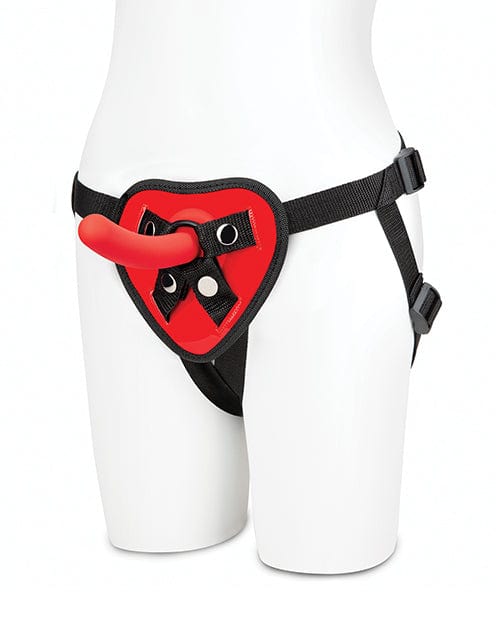 Electric Eel INC Lux Fetish 5" Dildo W/red Heart Strap On Harness Set Dildos