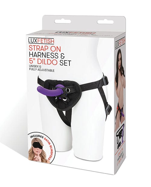 Lux Fetish 5 Inch Dildo with strap On Harness Set