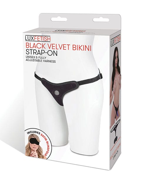 Electric Eel INC Lux Fetish Velvet Bikini Strap On - Black Dildos