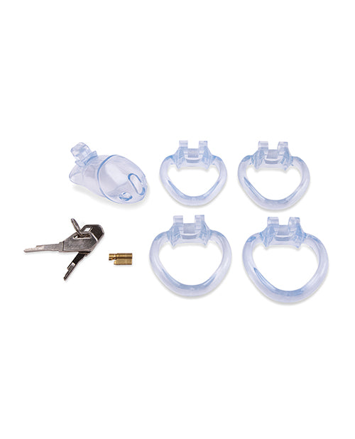 Electric Eel INC Lockmaster 3.5" Side Lock Resin Cock Cage - Clear Kink &amp; BDSM