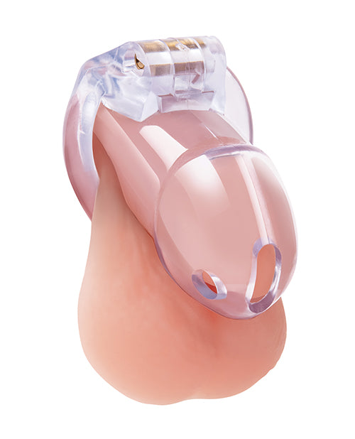 Electric Eel INC Lockmaster 3.5" Side Lock Resin Cock Cage - Clear Kink &amp; BDSM