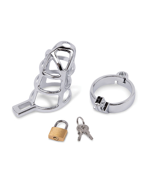 Electric Eel INC Lockmaster 3.75" Stainless Steel Prisoner Cock Cage - Silver Kink & BDSM