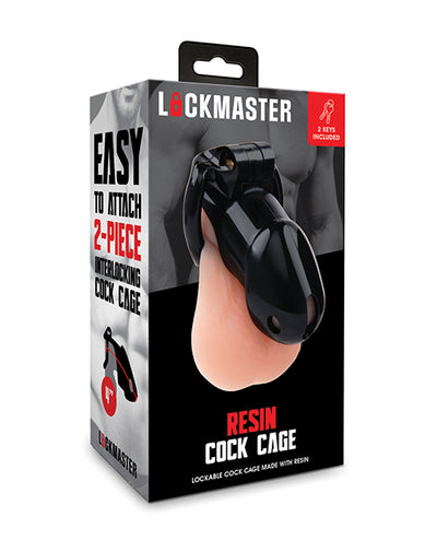 Electric Eel INC Lockmaster 4" Resin Cock Cage - Black Kink & BDSM