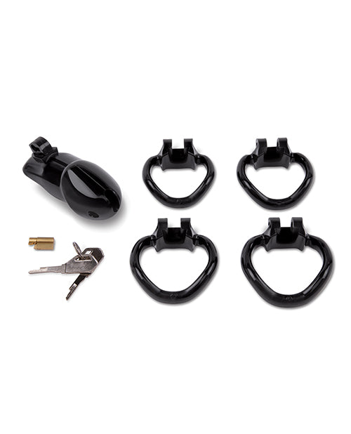 Electric Eel INC Lockmaster 4" Resin Cock Cage - Black Kink & BDSM