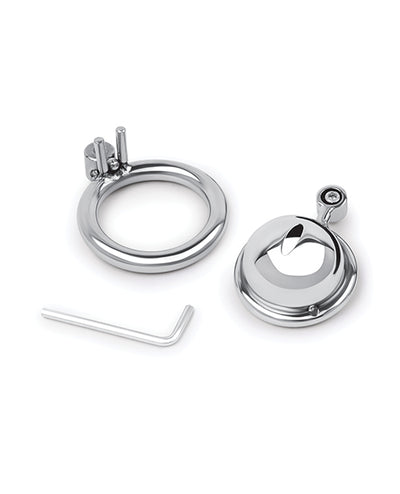 Electric Eel INC Lockmaster Stainless Steel Inverted Micro Chastity Cage - Silver Kink & BDSM