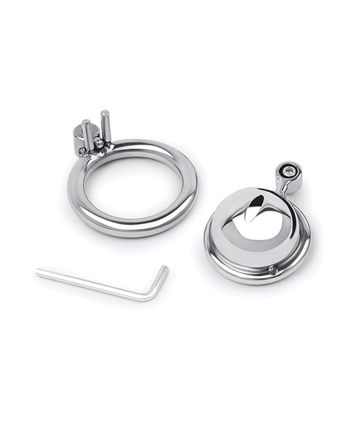 Electric Eel INC Lockmaster Stainless Steel Inverted Micro Chastity Cage - Silver Kink & BDSM