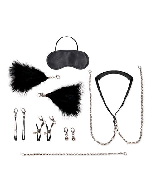 Electric Eel INC Lux Fetish 12 Pc Interchangeable Collar &amp; Nipple Clips Set Kink &amp; BDSM