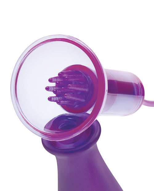 Electric Eel INC Lux Fetish Vibrating Nipple Suckers w/Wired Remote Control - Purple Kink &amp; BDSM