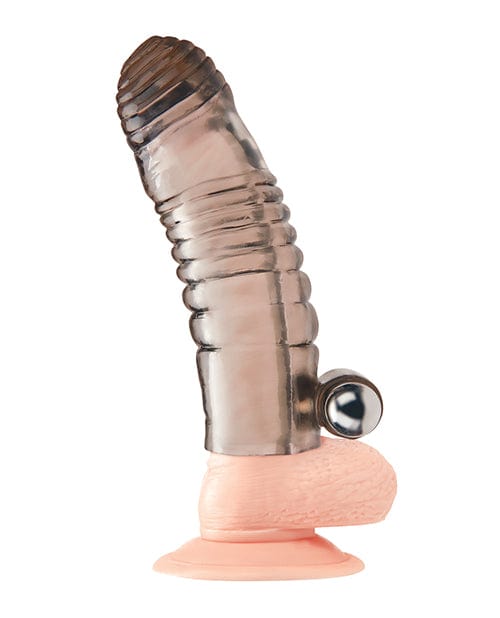 Electric Eel INC Blue Line C & B 5.25" Vibrating Penis Enhancing Sleeve Extension - Smoke Penis Toys