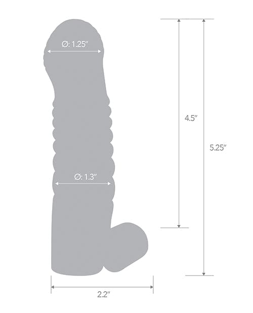 Electric Eel INC Blue Line C &amp; B 5.25" Vibrating Penis Enhancing Sleeve Extension - Smoke Penis Toys