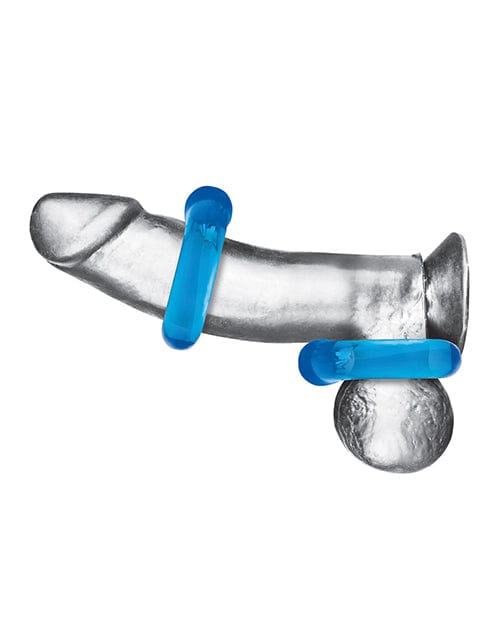 Electric Eel INC Blue Line C &amp; B Ultra-stretch Stamina Endurance Ring - Jelly Blue Pack Of 2 Penis Toys