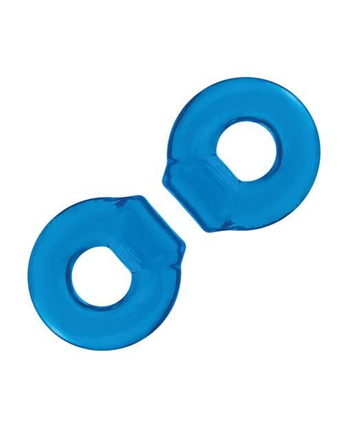 Electric Eel INC Blue Line C &amp; B Ultra-stretch Stamina Endurance Ring - Jelly Blue Pack Of 2 Penis Toys