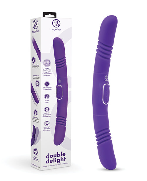 Electric Eel INC Together Double Delight Double-Ended Vibrating & Thrusting Vibrator - Purple Vibrators