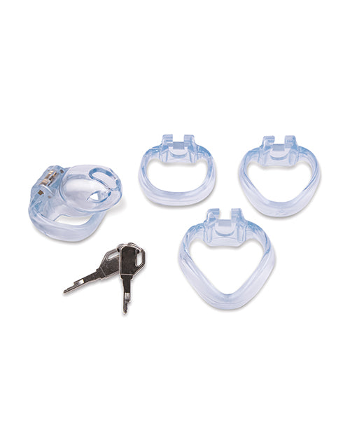 Electric Eel Lockmaster 3.5" Side Lock See Thru Chastity Cage - Clear Kink &amp; BDSM