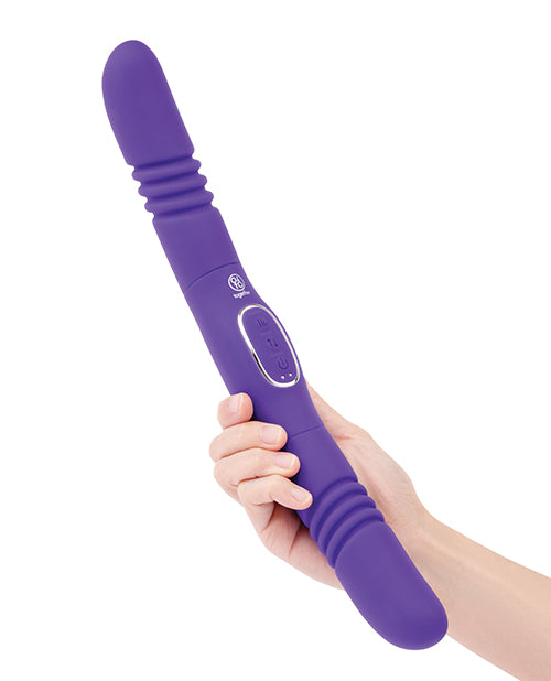 Electric Eel Together Double Delight Double-Ended Vibrating &amp; Thrusting Vibrator - Purple Vibrators