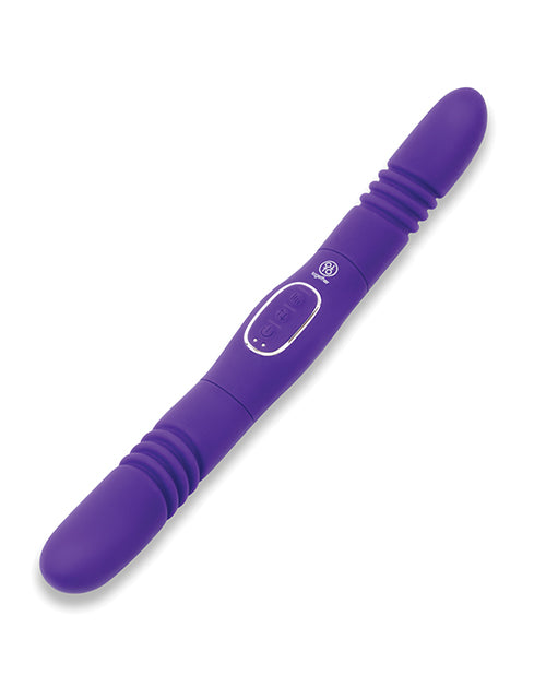 Electric Eel Together Double Delight Double-Ended Vibrating &amp; Thrusting Vibrator - Purple Vibrators