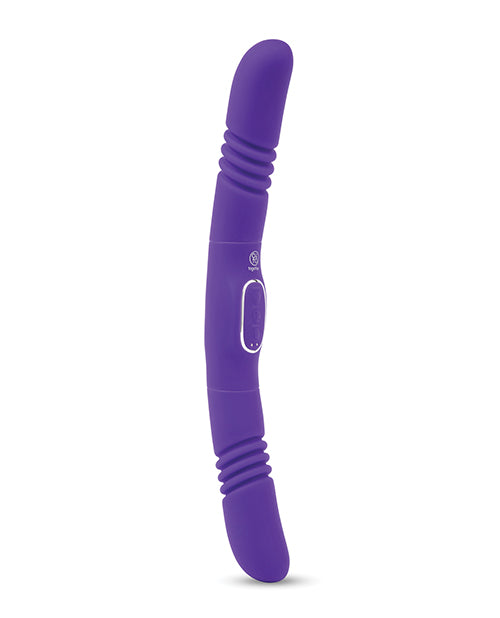Electric Eel Together Double Delight Double-Ended Vibrating &amp; Thrusting Vibrator - Purple Vibrators