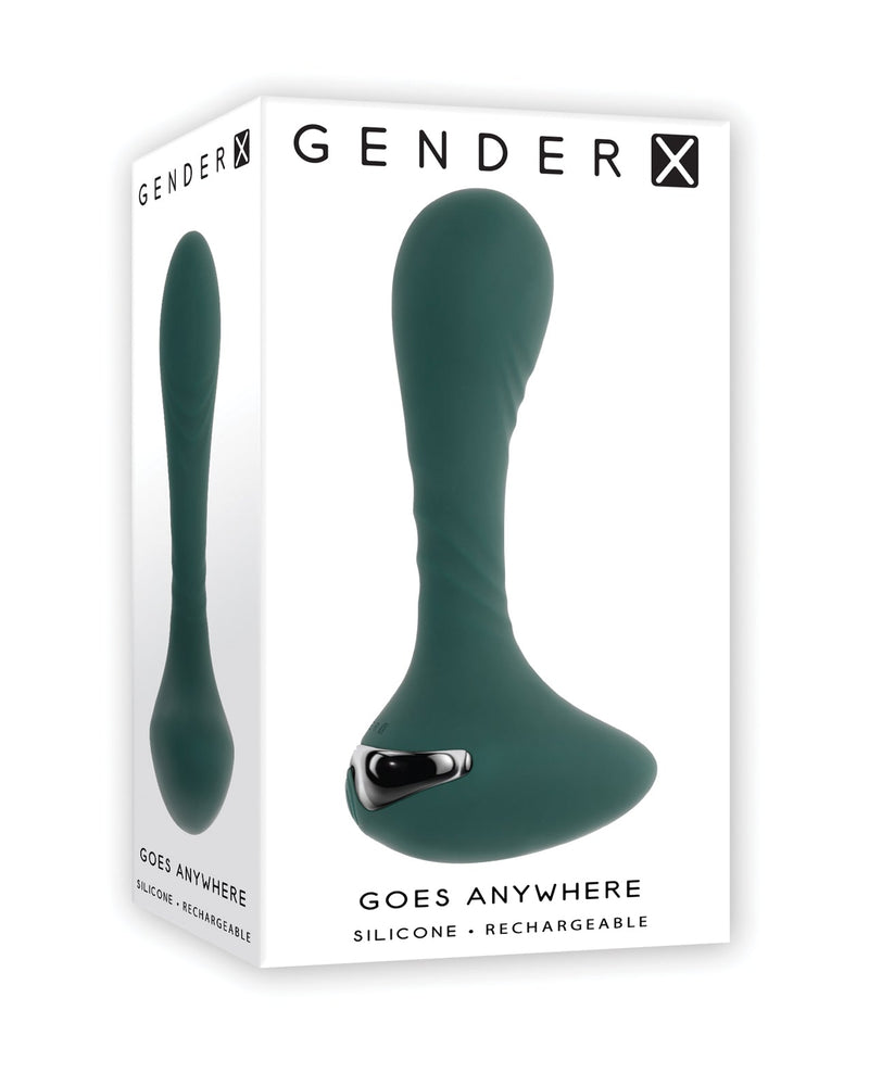 Evolved Novelties INC Gender X Goes Anywhere Vibrating Silicone Plug - Teal Anal Toys