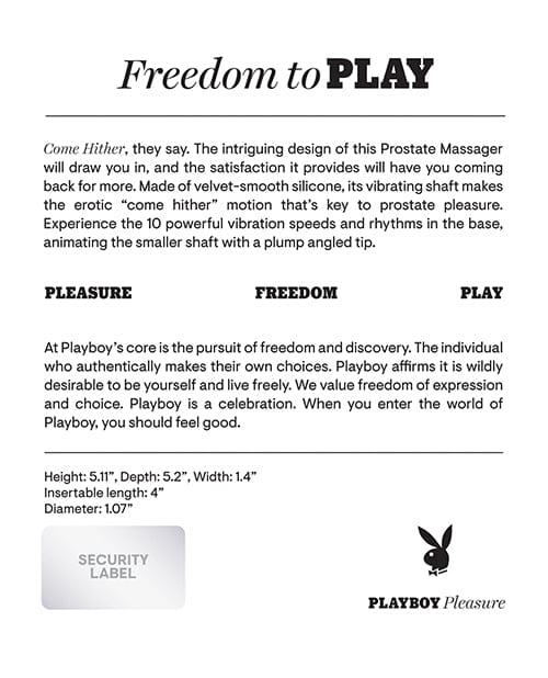 Evolved Novelties INC Playboy Pleasure Come Hither Prostate Massager - 2 Am Anal Toys