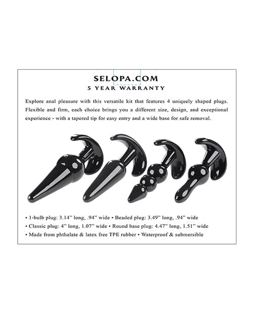 Evolved Novelties INC Selopa Intro To Plugs - Black Anal Toys