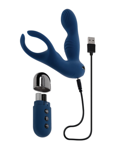 Evolved Novelties INC Zero Tolerance By All Means Prostate Vibrator w/Remote Control - Blue Anal Toys