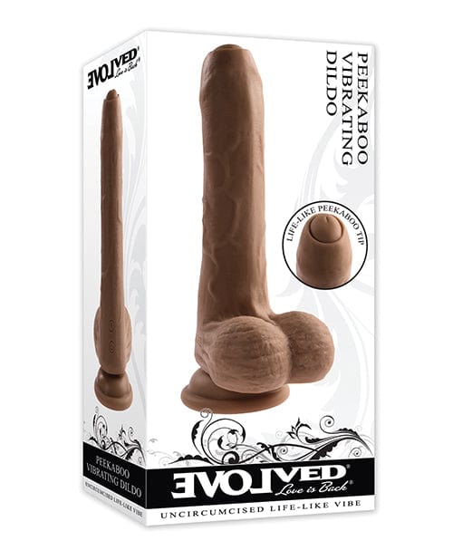 Evolved Novelties INC Evolved Peek A Boo Vibrating Dildo - Dark Dildos