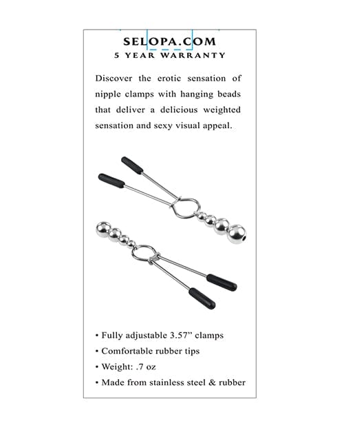 Evolved Novelties INC Selopa Beaded Nipple Clamps Kink &amp; BDSM