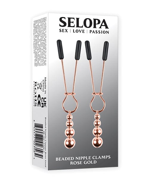 Evolved Novelties INC Selopa Beaded Nipple Clamps Rose Gold Kink &amp; BDSM