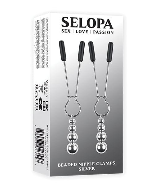 Evolved Novelties INC Selopa Beaded Nipple Clamps Silver Kink &amp; BDSM