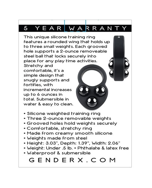 Evolved Novelties INC Gender X Workout Ring - Black Penis Toys