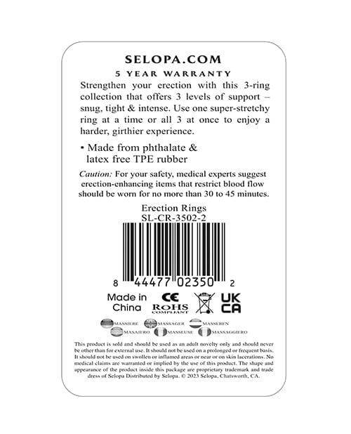 Evolved Novelties INC Selopa Erection Rings - Clear Penis Toys