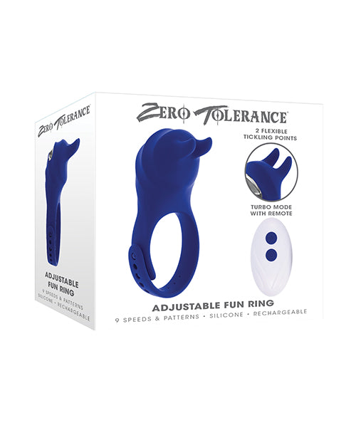 Evolved Novelties INC Zero Tolerance Adjustable Ring Fun - Blue Penis Toys